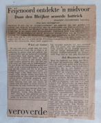 Feyenoord ontdekte een midvoor - krantenartikel 1952, Ophalen of Verzenden, Feyenoord