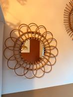 Spiegel Bloem Rotan Ø50cm - Xenos, Huis en Inrichting, Woonaccessoires | Spiegels, Ophalen, Rond, Nieuw, Minder dan 100 cm