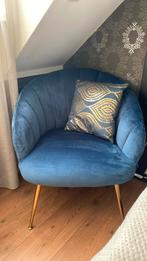 Mooie velours fauteuiltje met gouden pootjes., Ophalen, Zo goed als nieuw