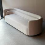 Mooie ronde retro Japandi bank beige stof 4 zits, Huis en Inrichting, Ophalen, Gebruikt, 75 tot 100 cm, Minder dan 150 cm