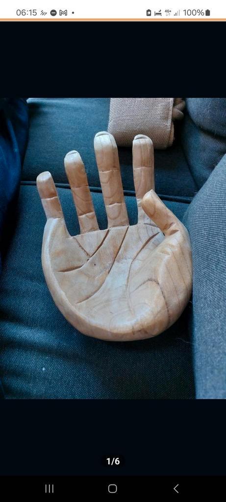 Coco papaja houten hand schaal houtsnijwerk, Antiek en Kunst, Kunst | Beelden en Houtsnijwerken, Ophalen of Verzenden