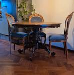 Prachtige Louis XV eetkamerset – Ronde tafel + 4 st, Ophalen