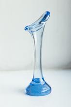 Vintage Aseda Golden Crown Glasbruck blauw glazen vaas, Blauw, Ophalen of Verzenden, Minder dan 50 cm, Glas
