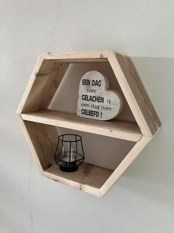Hexagon Wandplank met/zonder legplank NIEUW, Huis en Inrichting, Woonaccessoires | Wandplanken en Boekenplanken, Nieuw, Ophalen