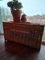 Rotan rieten grote manden met tekstbordje.., Huis en Inrichting, Ophalen, Zo goed als nieuw, Rechthoekig, Riet