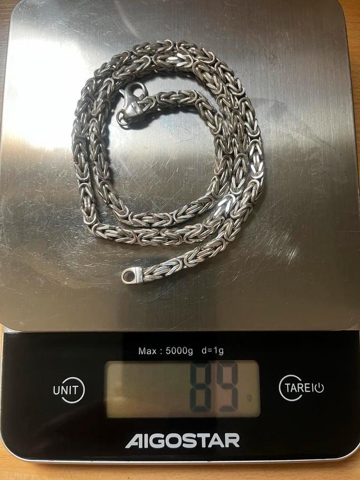 Zilveren Koningsketting NIEUW, Sieraden, Tassen en Uiterlijk, Kettingen, Nieuw, Zilver, Ophalen