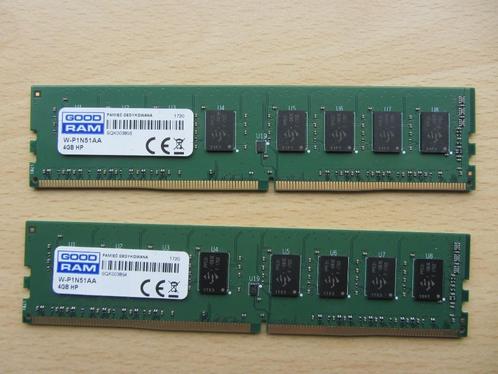 2x HP 4GB PC4-17000 DDR4-2133MHz non-ECC Unbuffered CL15 288, Computers en Software, RAM geheugen, Zo goed als nieuw, Desktop