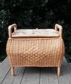 Vintage Poef, Zitbankje, Voeten bankje met opberg functie, Antiek en Kunst, Ophalen of Verzenden