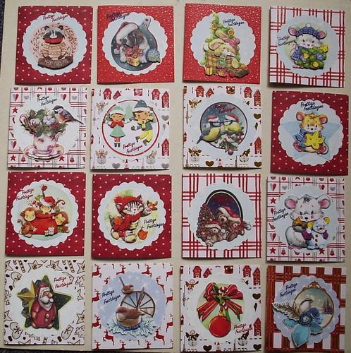 Set 25x zelfgemaakte kerstkaarten / wenskaarten kerst (c), Hobby en Vrije tijd, Kaarten | Zelfgemaakt, Nieuw, Kerst, Verzenden