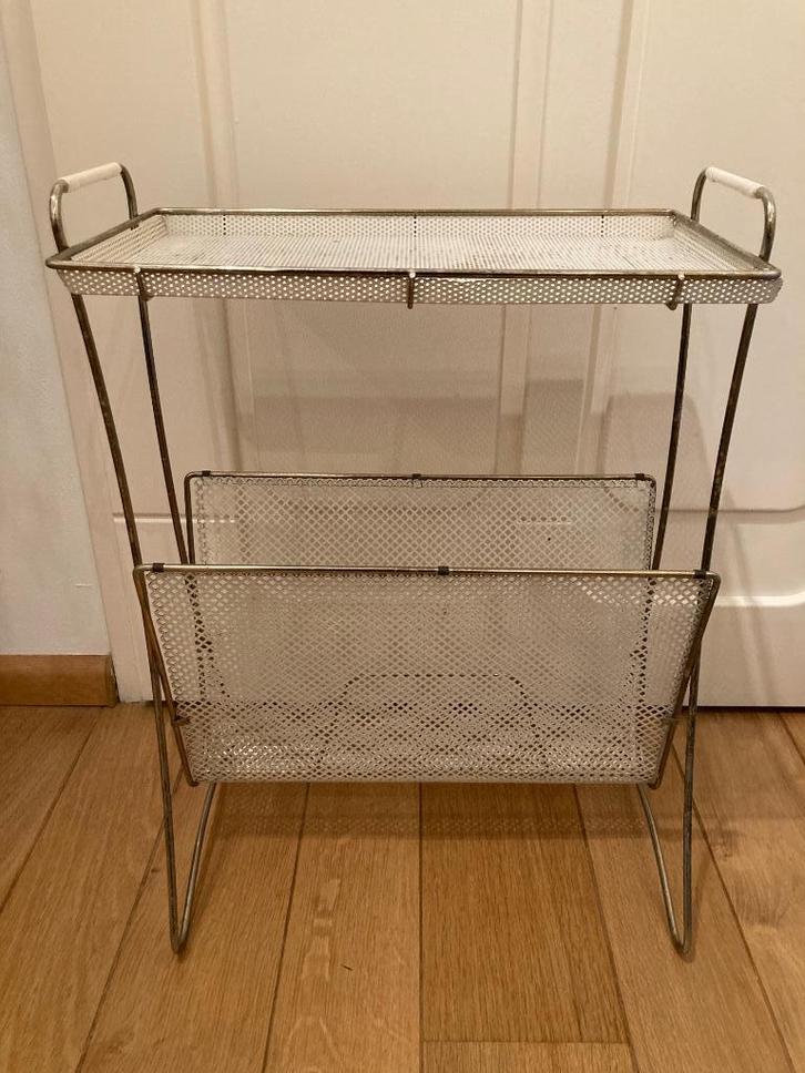 Tafeltje/tijdschriftenrek, vintage, Huis en Inrichting, Tafels | Bijzettafels, Gebruikt, Rechthoekig, 45 tot 60 cm, Minder dan 55 cm