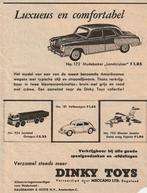 Retro reclame 1957 Dinky Toys Volkswagen Kever & Studebaker, Verzenden, Overige typen