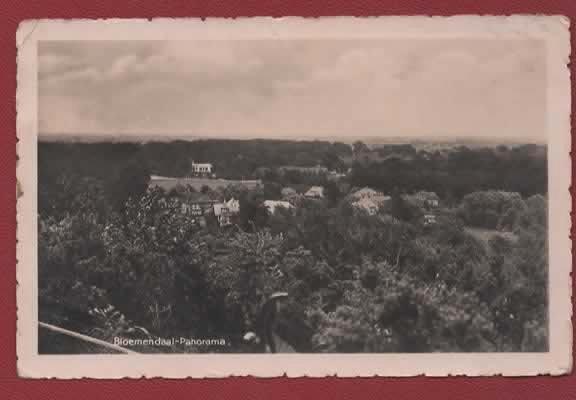 Bloemendaal - Panorama - 1934, Verzamelen, Ansichtkaarten | Nederland, Gelopen, Noord-Holland, 1920 tot 1940, Ophalen of Verzenden