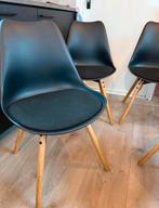 Zwarte KASTRUP JYSK Eetkamerstoelen - Set van 4, Huis en Inrichting, Ophalen, Kunststof, Gebruikt, Zwart