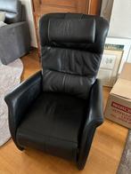 Zwarte Relaxfauteuil - Lage Zit, Ophalen, Gebruikt, Leer, 75 tot 100 cm