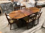 mahoniehouten uitschuifbare tafel ovaal 6 stoelen SAMEN €450, 200 cm of meer, Zo goed als nieuw, Vijf personen of meer, Ovaal