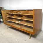 Vintage toonbank met lades en glazen blad, Gebruikt, 5 laden of meer, Ophalen of Verzenden, Minder dan 100 cm