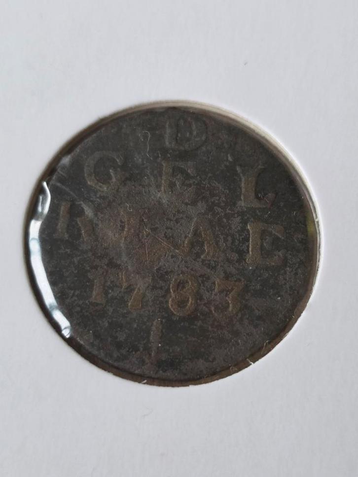 Duit Gelderland 1783 - Zeldzaam!, Postzegels en Munten, Munten | Nederland, Overige waardes, Vóór koninkrijk, Ophalen of Verzenden