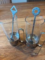 ZACK theeglazen met rvs-houder + lepels - Zo goed als nieuw, Ophalen of Verzenden, Zo goed als nieuw