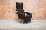 ZGANieuw bruine leren Jori Square design relaxfauteuil, Jori, Design, 75 tot 100 cm, Ophalen of Verzenden