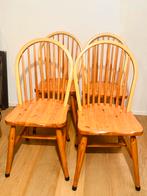 Set van 4 Windsor grenen stoelen, Huis en Inrichting, Stoelen, Ophalen of Verzenden, Gebruikt, Bruin, Hout