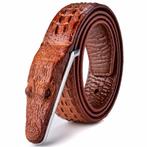 Bruine krokodil heren riem / luxe krokodillen cowboy mannen, Kleding | Heren, Riemen en Ceinturen, Verzenden, Nieuw, Bruin, Riem of Ceintuur