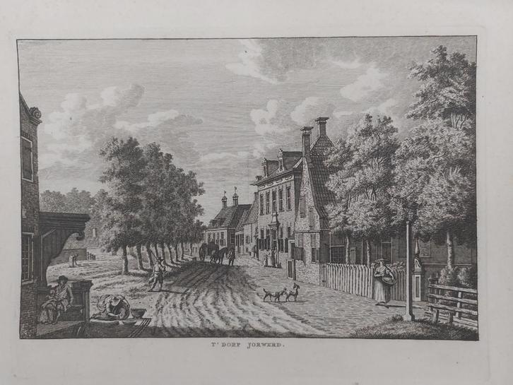 345 / t' dorp Jorwerd Gravure uit 1790  Bulthuis - Bendorp, Antiek en Kunst, Kunst | Etsen en Gravures, Ophalen of Verzenden