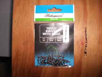 10 stuks Shakespeare Trout Swivel With Snap /kunstaas wartel beschikbaar voor biedingen