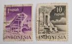 Indonesië 1949 - ZBL 33+37 - Tempels en Woningen, Postzegels en Munten, Ophalen of Verzenden, Gestempeld, Zuidoost-Azië