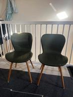 Donkergroene eetkamerstoelen met houten poten, Ophalen, Gebruikt, Twee, Overige kleuren