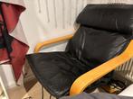 IKEA POÄNG leunstoel Leer, fauteuil relax stoel, Huis en Inrichting, Fauteuils, Ophalen, Gebruikt, Minder dan 75 cm, Zweeds