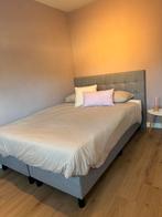 Grijze boxspring 140 x 200 (serie Liv van Leenbakker), Huis en Inrichting, Ophalen, Tweepersoons, 140 cm, Zo goed als nieuw