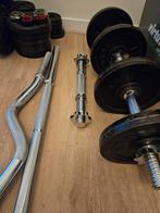 Fitness dumbels (3x), v bar, barbel stang, en schijven, Ophalen