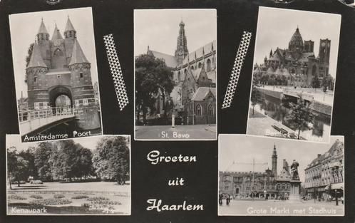 HAARLEM Poort Park Kerk Basiliek Markt Groeten 1960, Verzamelen, Ansichtkaarten | Nederland, Gelopen, Noord-Holland, 1940 tot 1960