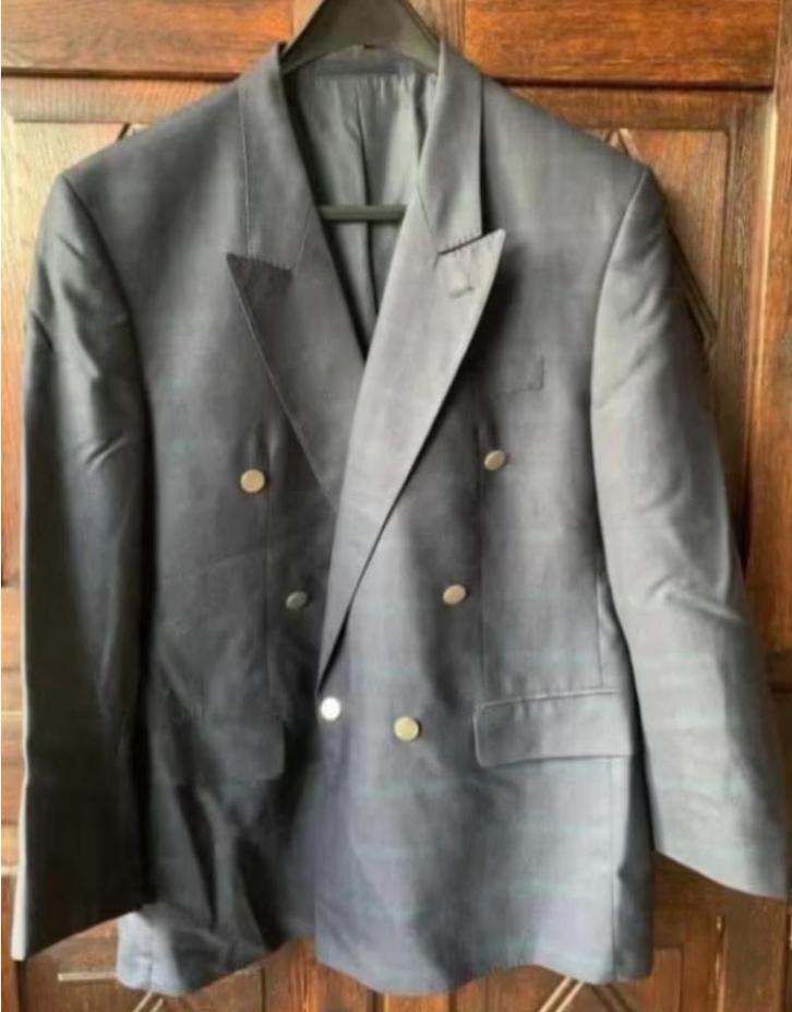 Blauw, geruit herencolbert, colbert; Commander; 54; oto 60, Kleding | Heren, Kostuums en Colberts, Zo goed als nieuw, Maat 52/54 (L)