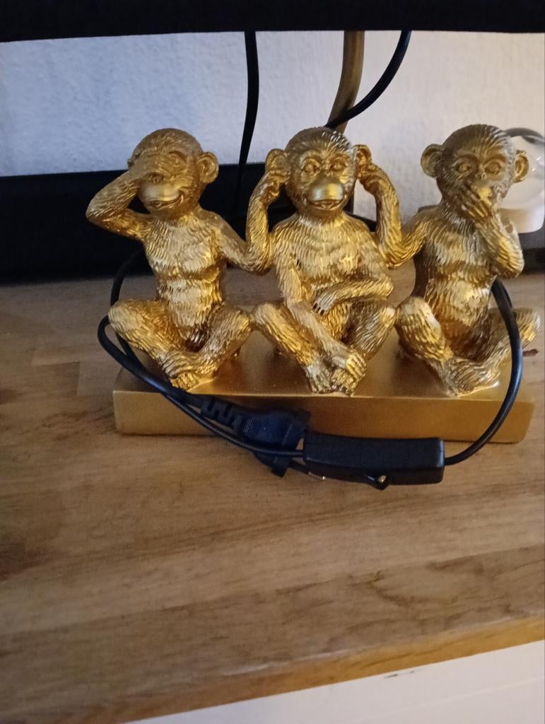 Tafellamp apen horen, zien, zwijgen, Ophalen, Gebruikt