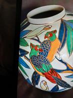 Antieke Porseleinen Sierpot met Vogelmotief, Antiek en Kunst, Antiek | Vazen, Ophalen of Verzenden