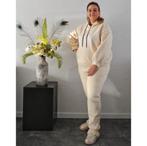 Fleece Joggingpak Vintage Beige (40 t/m 46), Verzenden, Nieuw, Beige, Trui of Vest