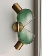 Plafond lamp met groen glas, Ophalen, Zo goed als nieuw, Glas