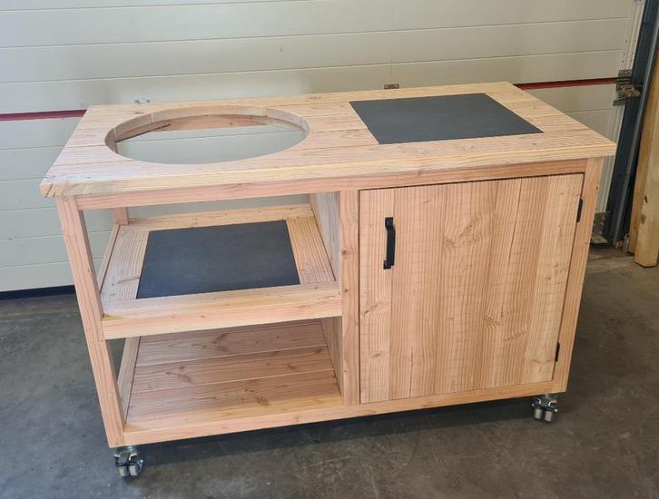 Buitenkeuken/ BBQ tafel/ kamado/ The Bastard / Green Egg, Tuin en Terras, Buitenkeukens, Houtskool, Ophalen of Verzenden