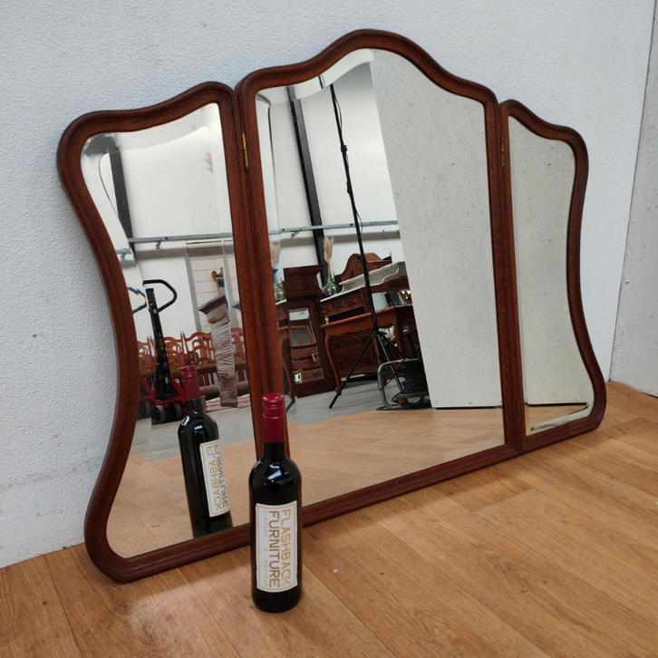 Facet geslepen drieluikspiegel schouwspiegel, spiegel 109, Huis en Inrichting, Woonaccessoires | Spiegels, Gebruikt, Minder dan 100 cm