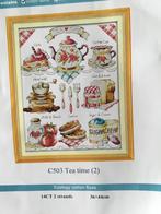 Borduurpakket compleet Tea Time 36 x 44cm, Hobby en Vrije tijd, Borduren en Borduurmachines, Ophalen of Verzenden, Nieuw, Borduurpakket