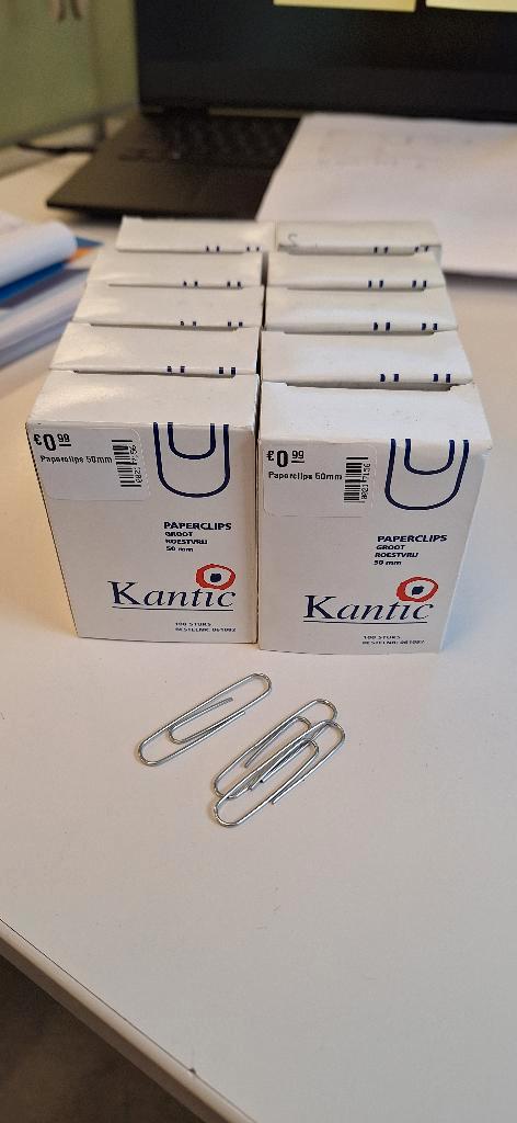 Partij van 1000 grote paperclips, Diversen, Bureau-accessoires, Nieuw, Ophalen
