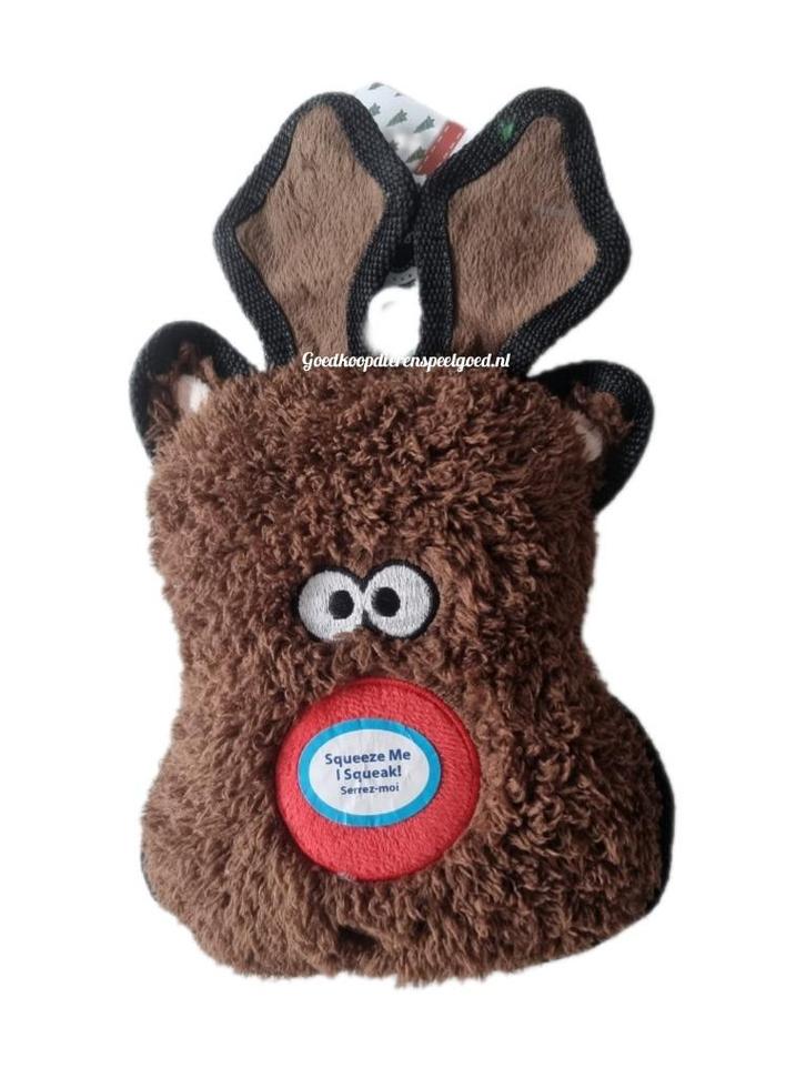 Hondenspeelgoed   " Pluche knisper rendier kop  "   OP=OP!, Dieren en Toebehoren, Hondenspeelgoed, Nieuw, Knuffels, Ophalen of Verzenden