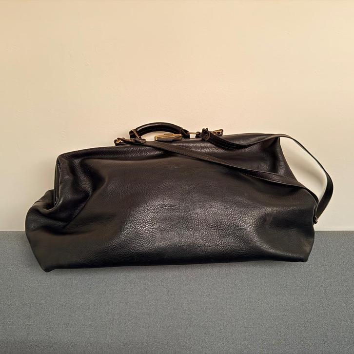 Zwart leren dokterstas van Fred de la Bretoniere, Sieraden, Tassen en Uiterlijk, Tassen | Reistassen en Weekendtassen, Zo goed als nieuw