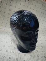 Zwart glazen mannequin hoofd – jaren ’70/’80, Ophalen of Verzenden