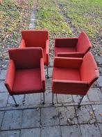 Rode stoffen stoelen op wieltjes, Huis en Inrichting, Stoelen, Ophalen, Gebruikt, Vier, Stof