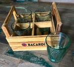 Bacardi Glazen Set met Houten Houder, Ophalen, Zo goed als nieuw, Hout, Los bestek