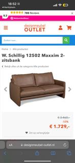 Bruine leren Bankstel, Huis en Inrichting, Banken | Bankstellen, Ophalen of Verzenden, Gebruikt, 75 tot 100 cm, Leer