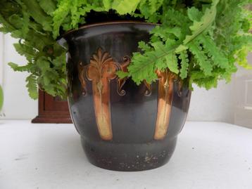 Bloempot Daalderop koper overpot jugendstil vintage retro beschikbaar voor biedingen