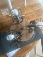 Industriële Plafondspot met 3 Lampen, Huis en Inrichting, Lampen | Hanglampen, Ophalen, Zo goed als nieuw, Hout, Minder dan 50 cm